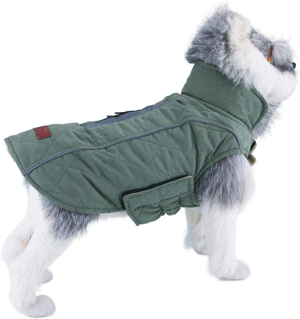 Fitwarm Thermal Windproof Dog Reversible Jackets Doggie Winter Clothes Puppy Cold Weather Coats Pet Outfits Grey 